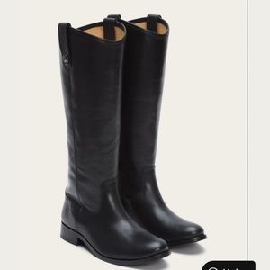 Frye Melissa Button black leather boots